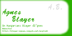 agnes blayer business card